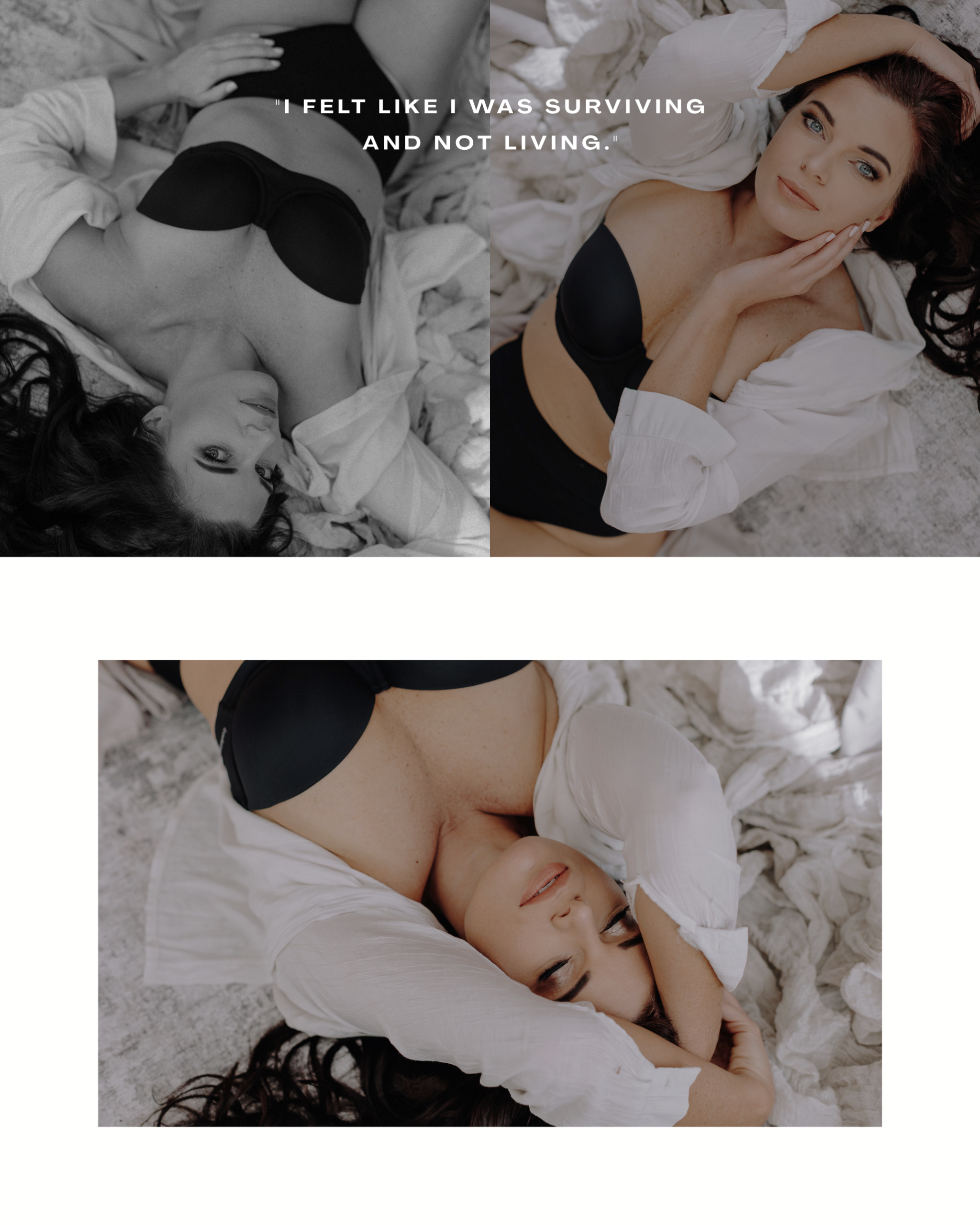 Woman smiling during a luxury boudoir photography session in Mossel Bay.